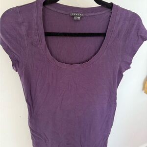 Theory Women's Rich Purple Short Sleeve Tee